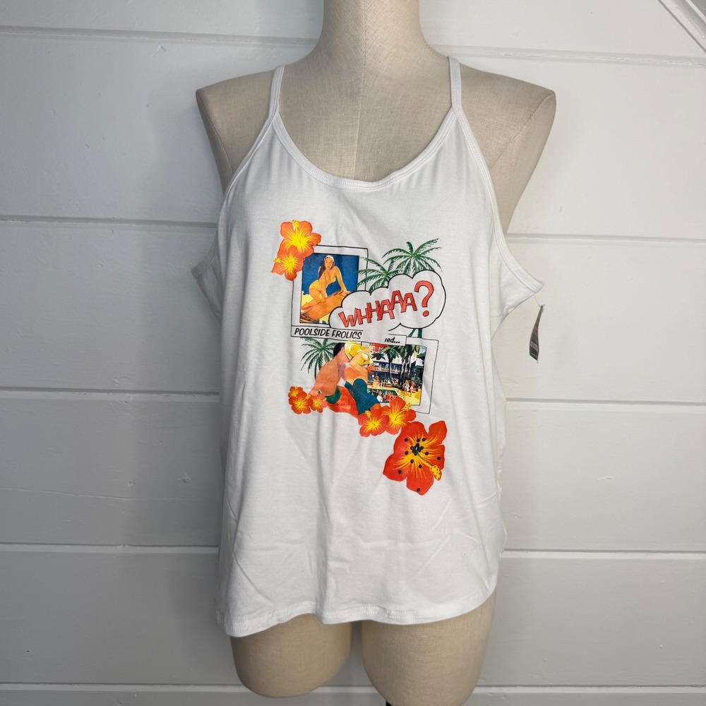 Joe Boxerβ Hawaiian Surfing Tank Top Y2K Vintage Surf Style 1X Vacation